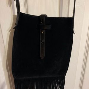 Madewell Women’s Black Small Monterey Suede Fringe Crossbody Bag